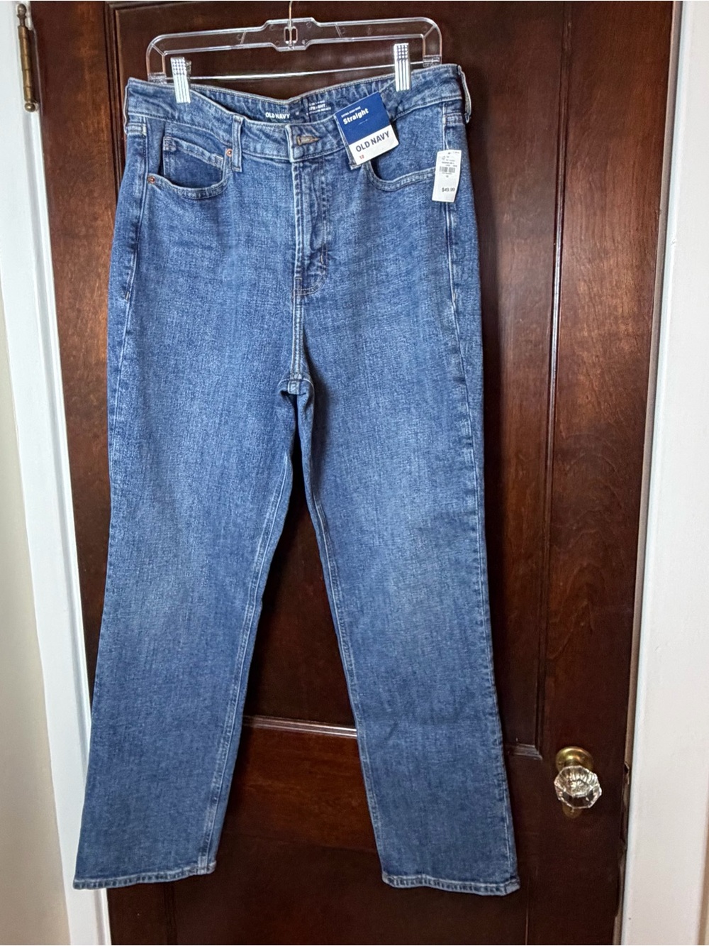Old Navy Women’s Jeans 12 NWT Extra High Rise Straight Medium Wash 99% Cotton